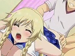 Anime Blonde With Large Breasts Receives Intense Penetration